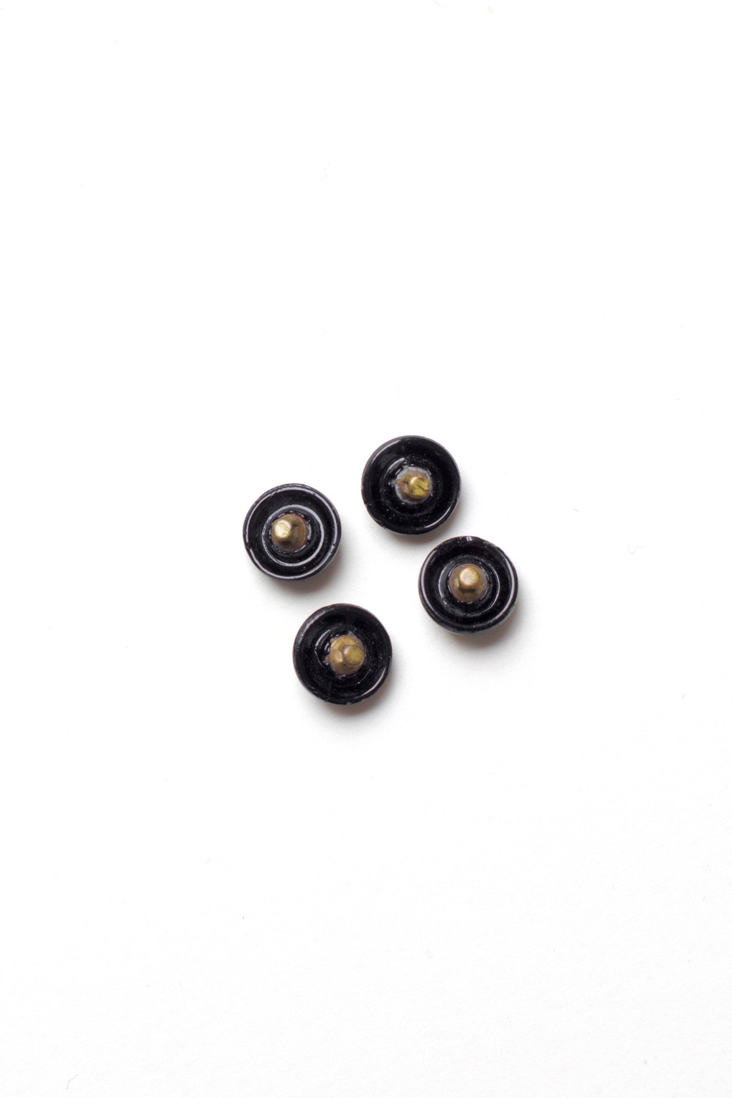Lot de 4 boutons Ø 10mm - Verre noir