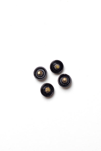 Lot de 4 boutons Ø 10mm - Verre noir