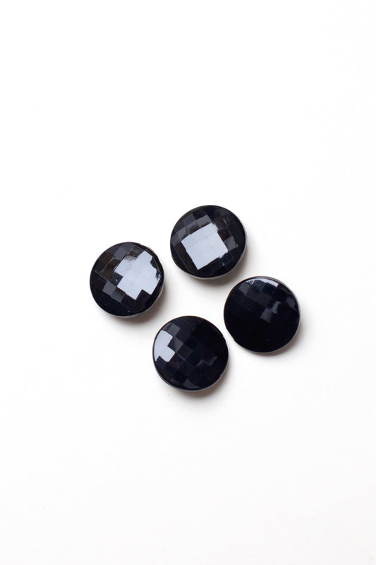 Lot de 4 boutons Ø 17mm - Verre noir