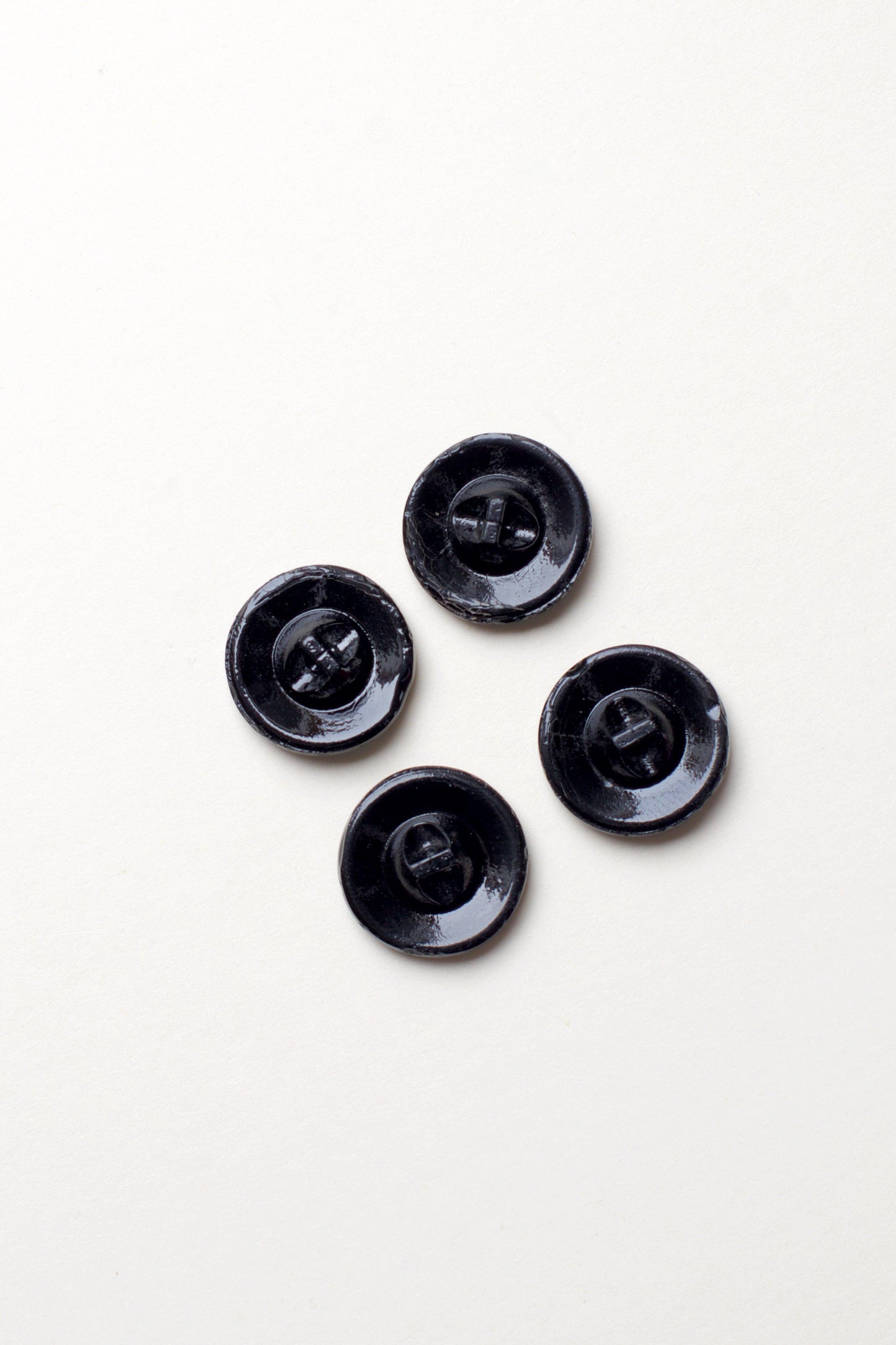 Lot de 4 boutons Ø 17mm - Verre noir