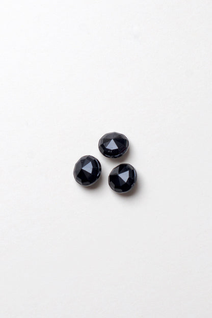 Lot de 3 boutons Ø10mm - Verre noir