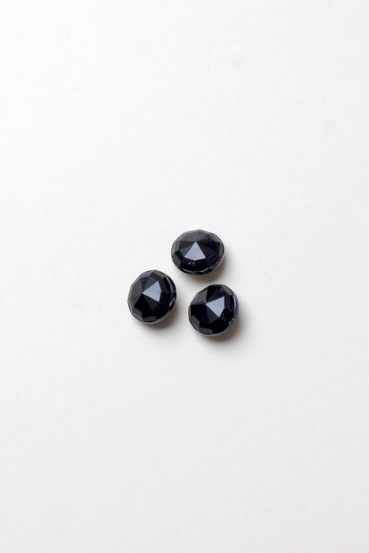 Lot de 3 boutons Ø10mm - Verre noir