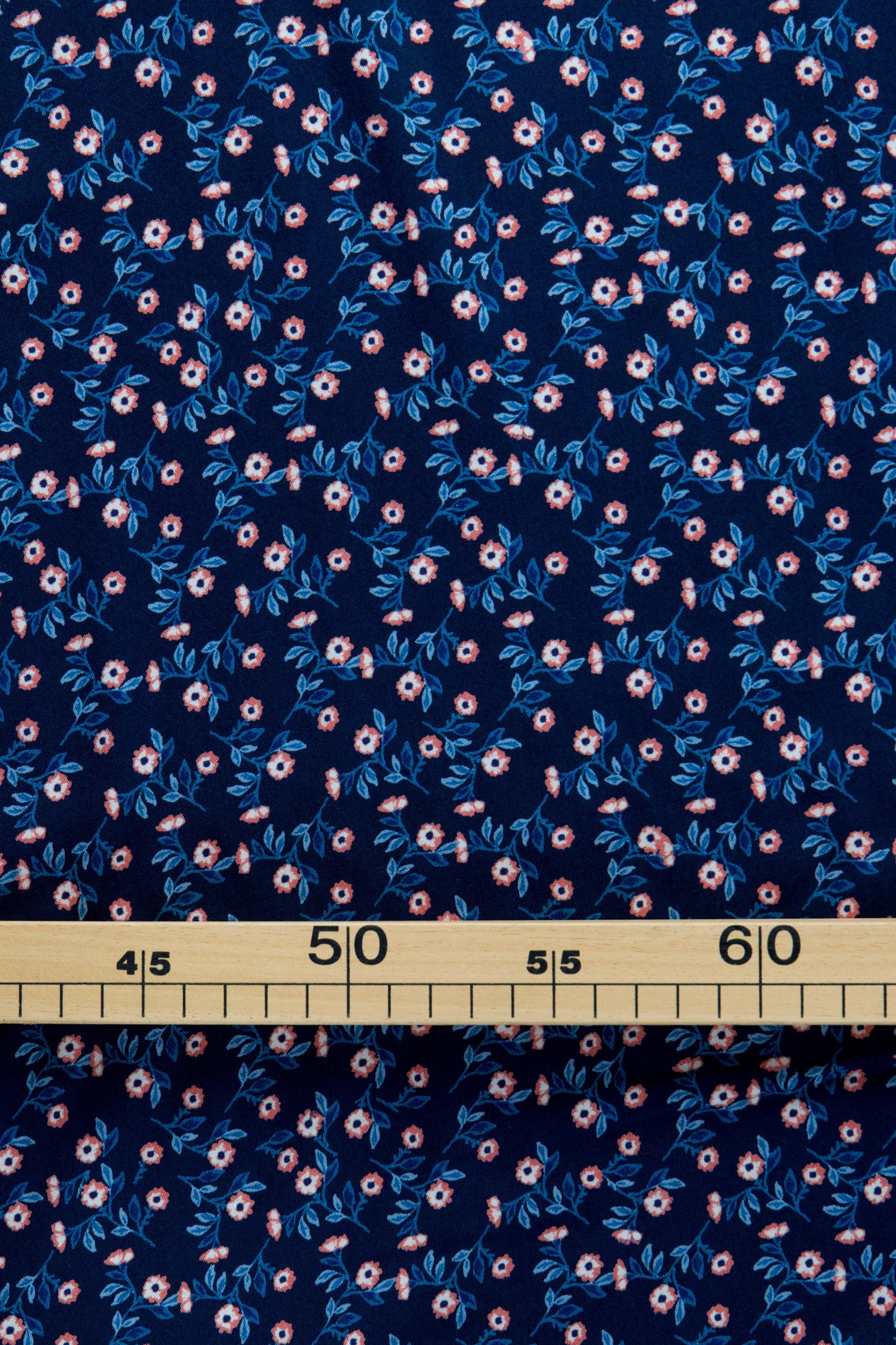 Popeline de viscose - minis fleurs Eclipse/Corail