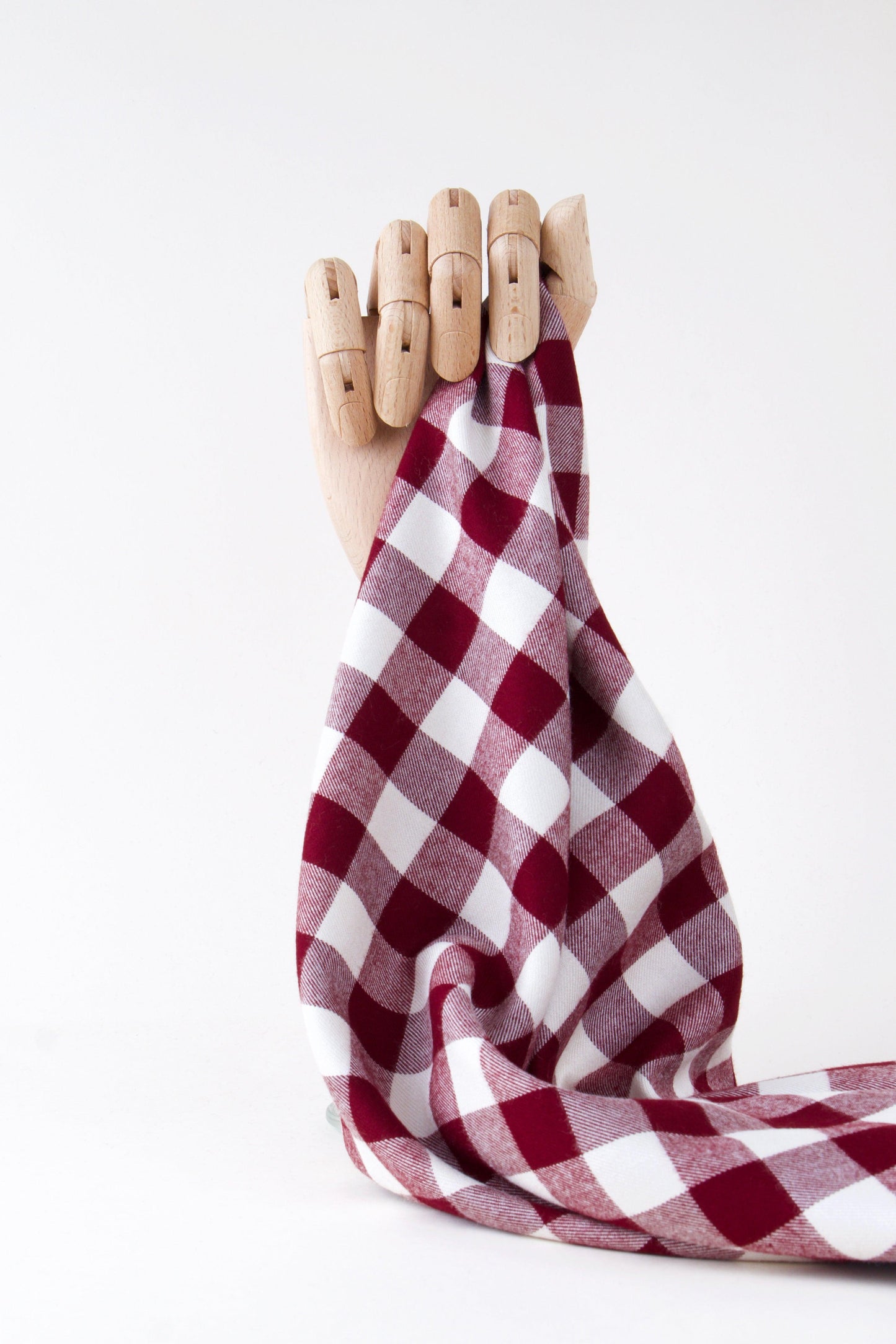Twill de viscose gratté - Vichy Amarante