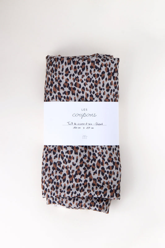 Twill de viscose/soie - Léopard / Coupon 160 x 137 cm