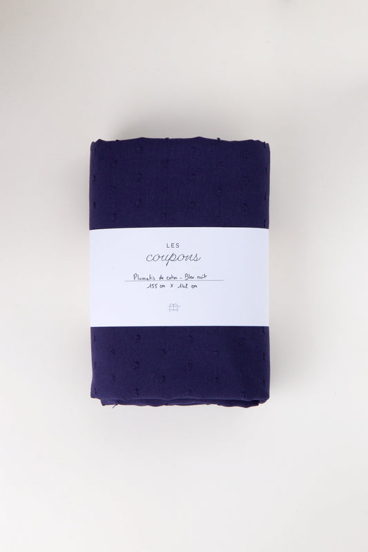 Plumetis de coton - Bleu nuit / Coupon 155 x 142 cm