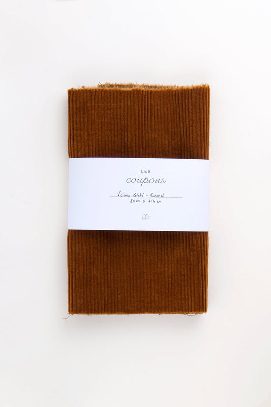 Velours côtelé - Caramel / Coupon 20 x 114 cm