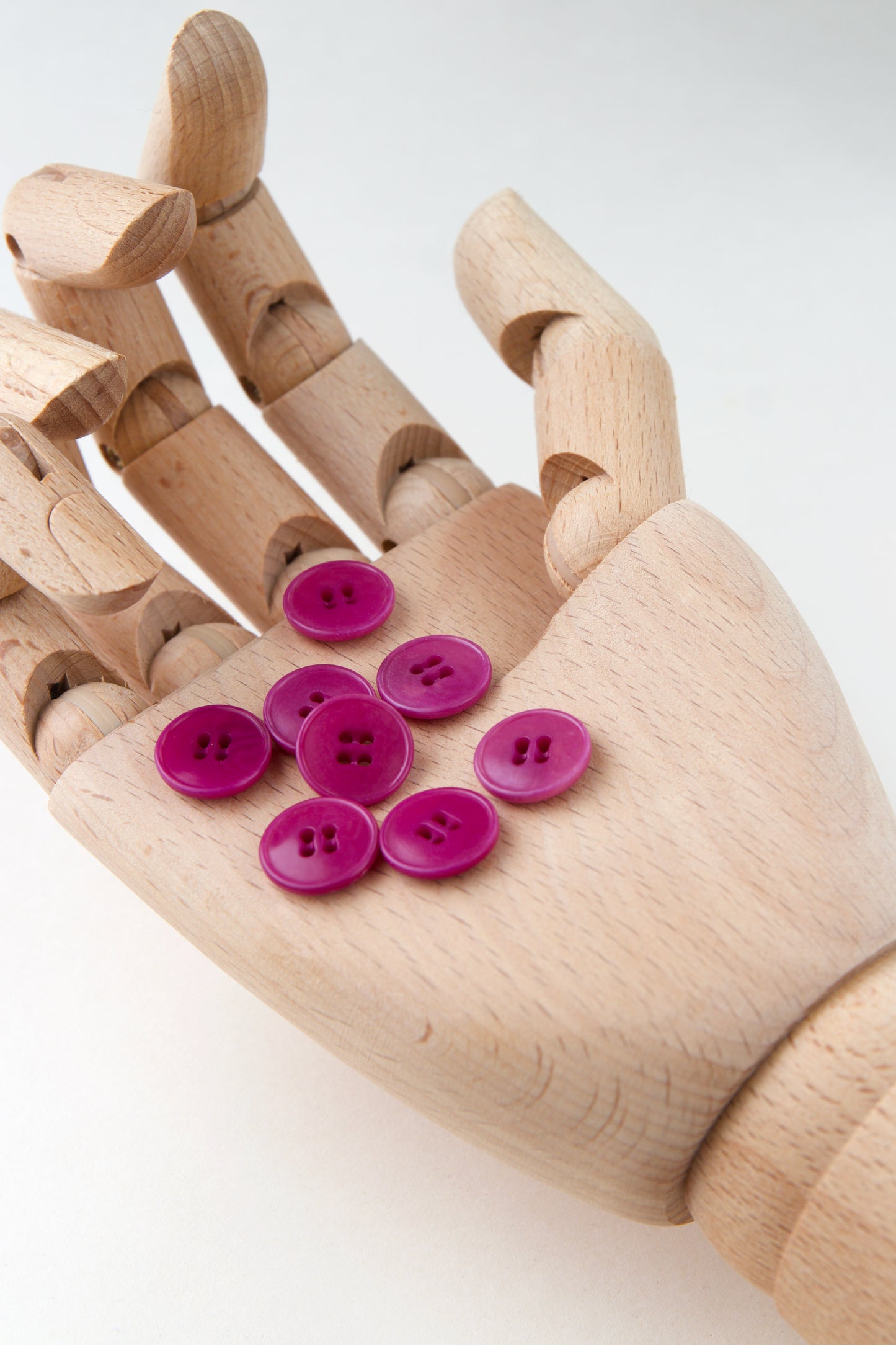 Boutons vintage ronds 15 mm - Rose fuchsia