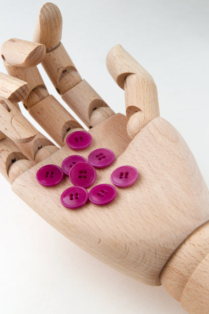Boutons vintage ronds 15 mm - Rose fuchsia