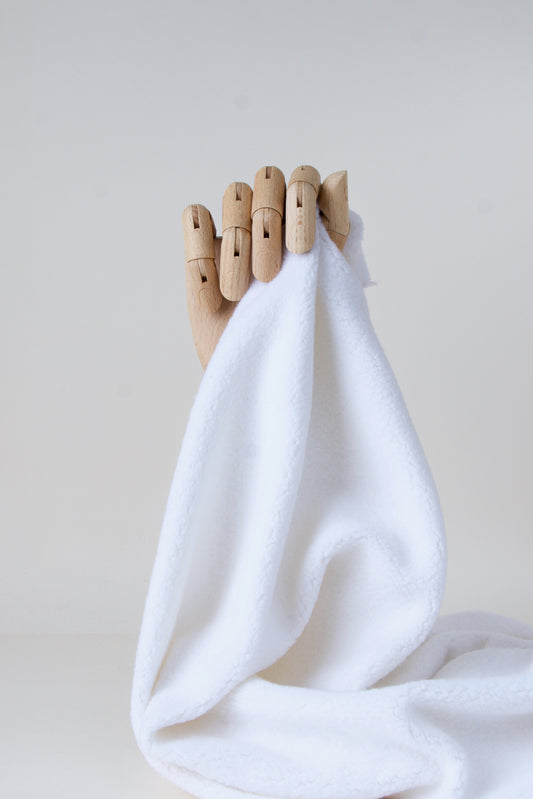 Tissu teddy coton bio - Blanc