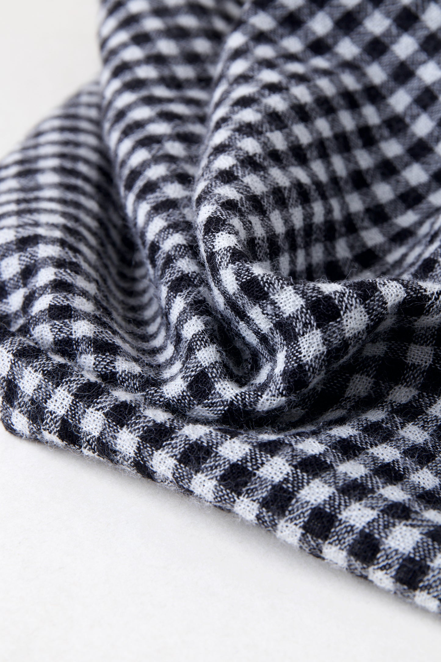 Gaze de coton & laine - vichy noir & blanc