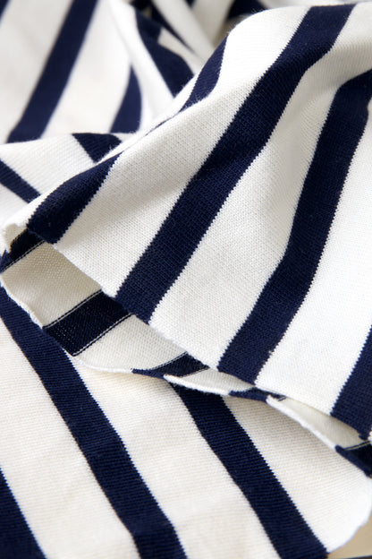 Jersey de coton marinière - Ecru / bleu nuit