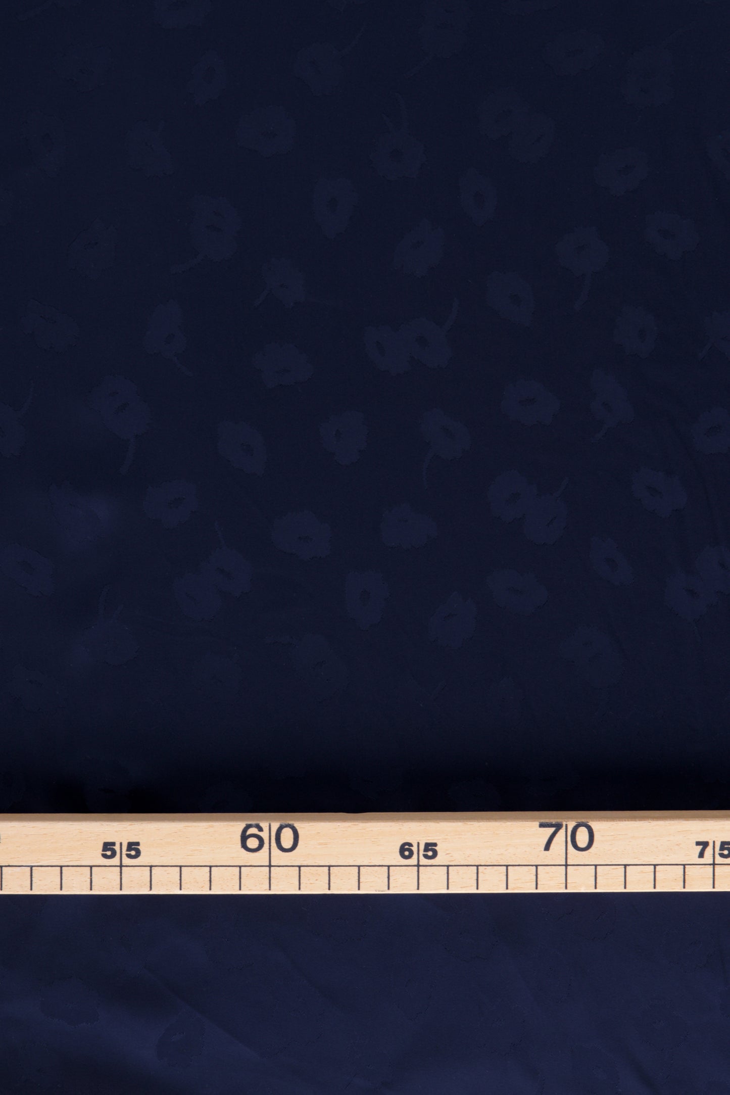 Jacquard de viscose fleuri - Bleu nuit
