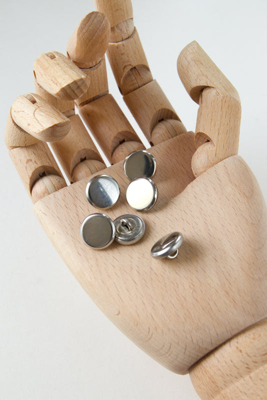 Boutons vintage ronds 14mm - Métal argenté