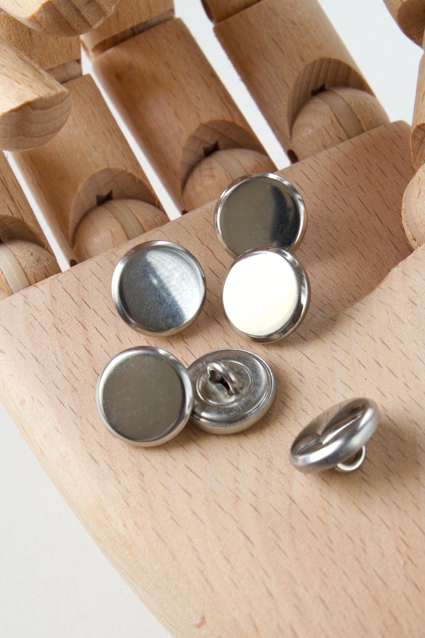 Boutons vintage ronds 14mm - Métal argenté