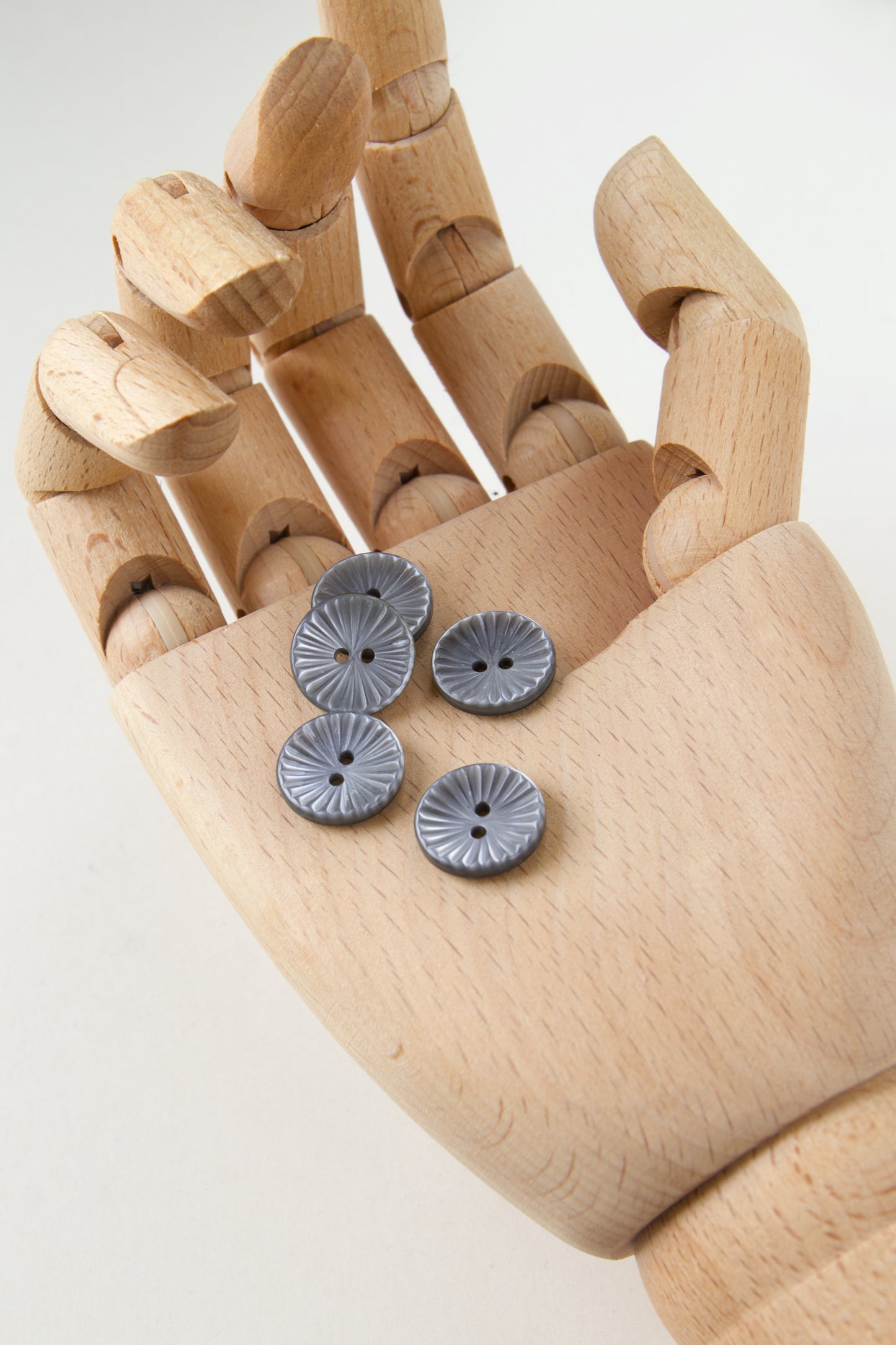Boutons vintage ronds 15 mm - Gris