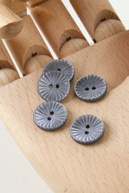 Boutons vintage ronds 15 mm - Gris