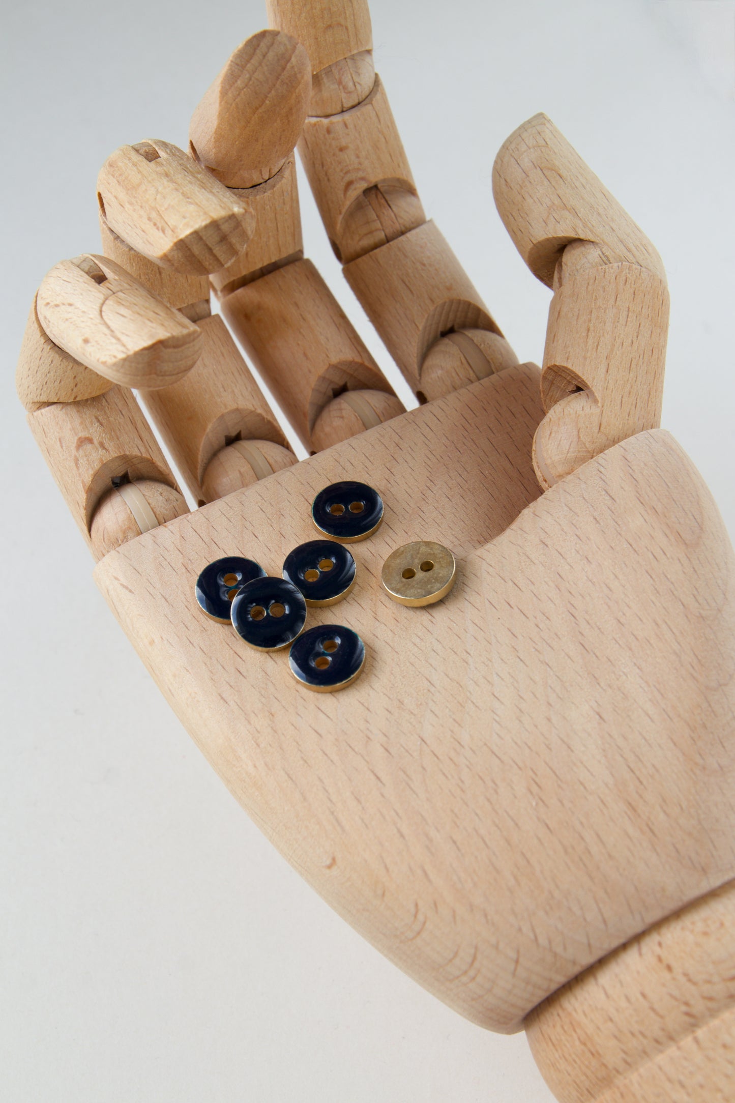 Bouton vintage 11mm - Métal doré & Bleu nuit