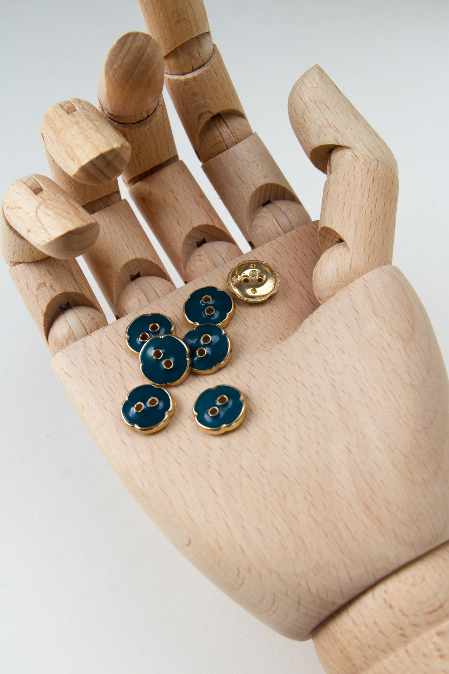 Boutons vintage ronds 13mm - Bleu-vert