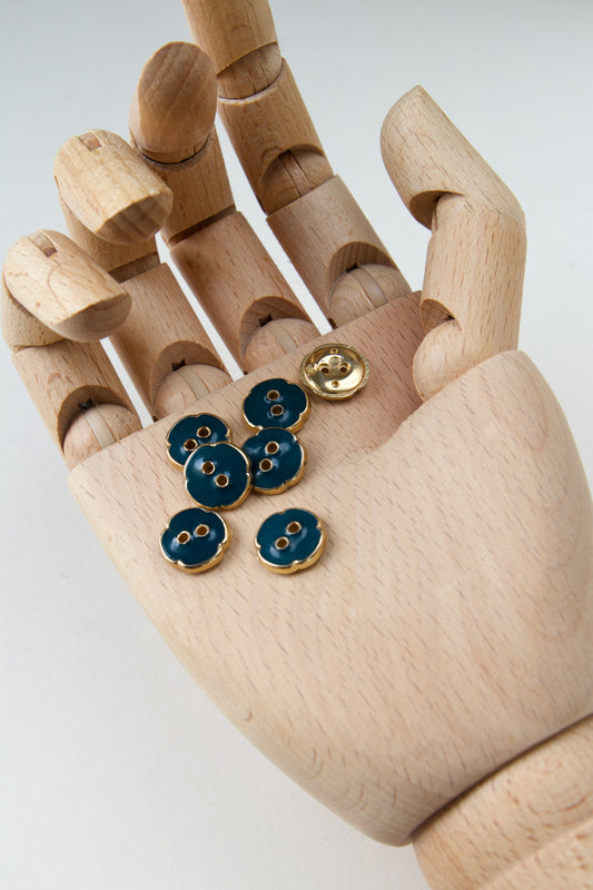 Boutons vintage ronds 13mm - Bleu-vert