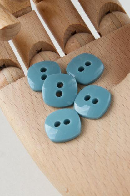 Boutons vintage carrés 16mm - Bleu / gris