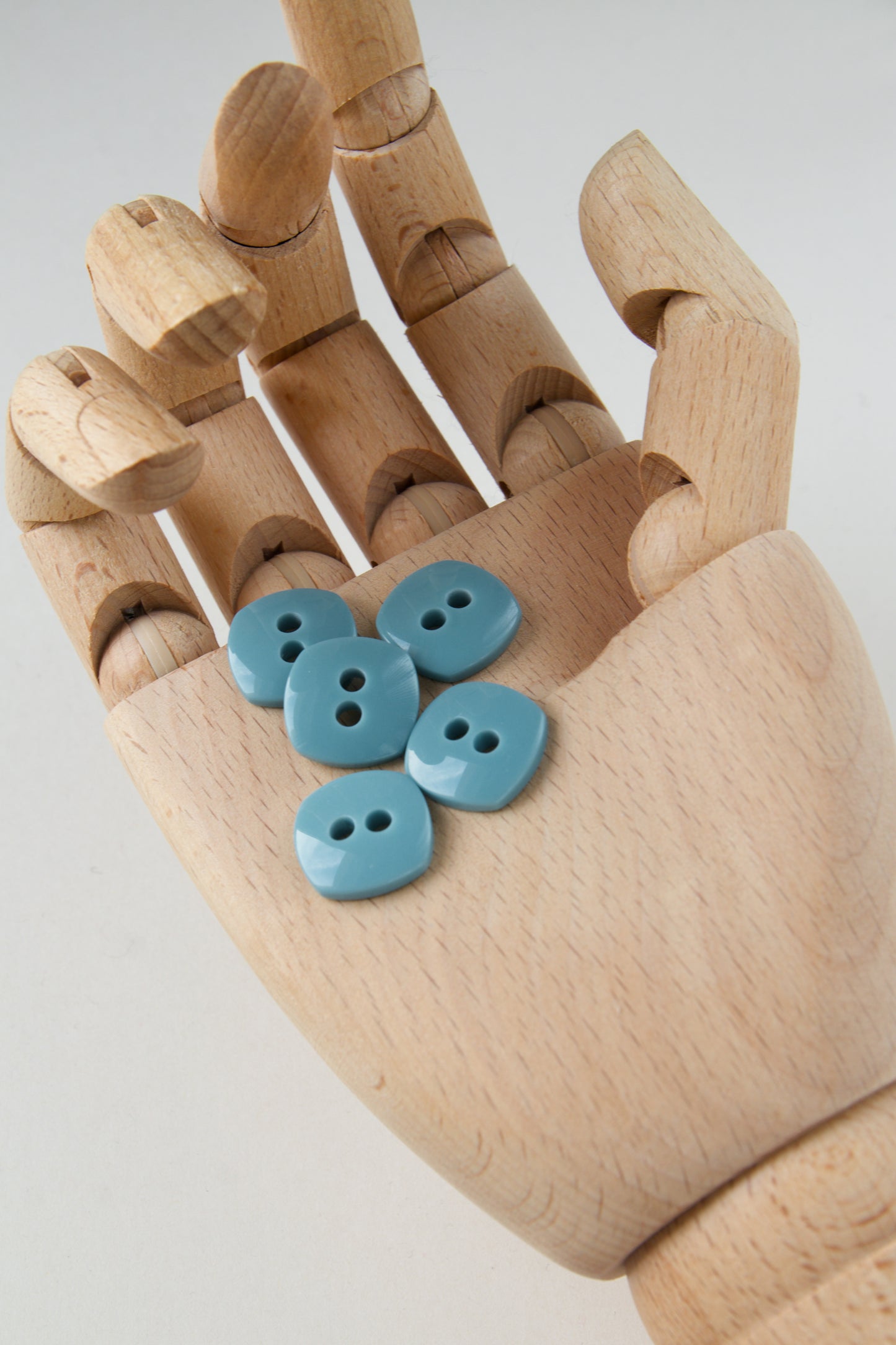 Boutons vintage carrés 16mm - Bleu / gris