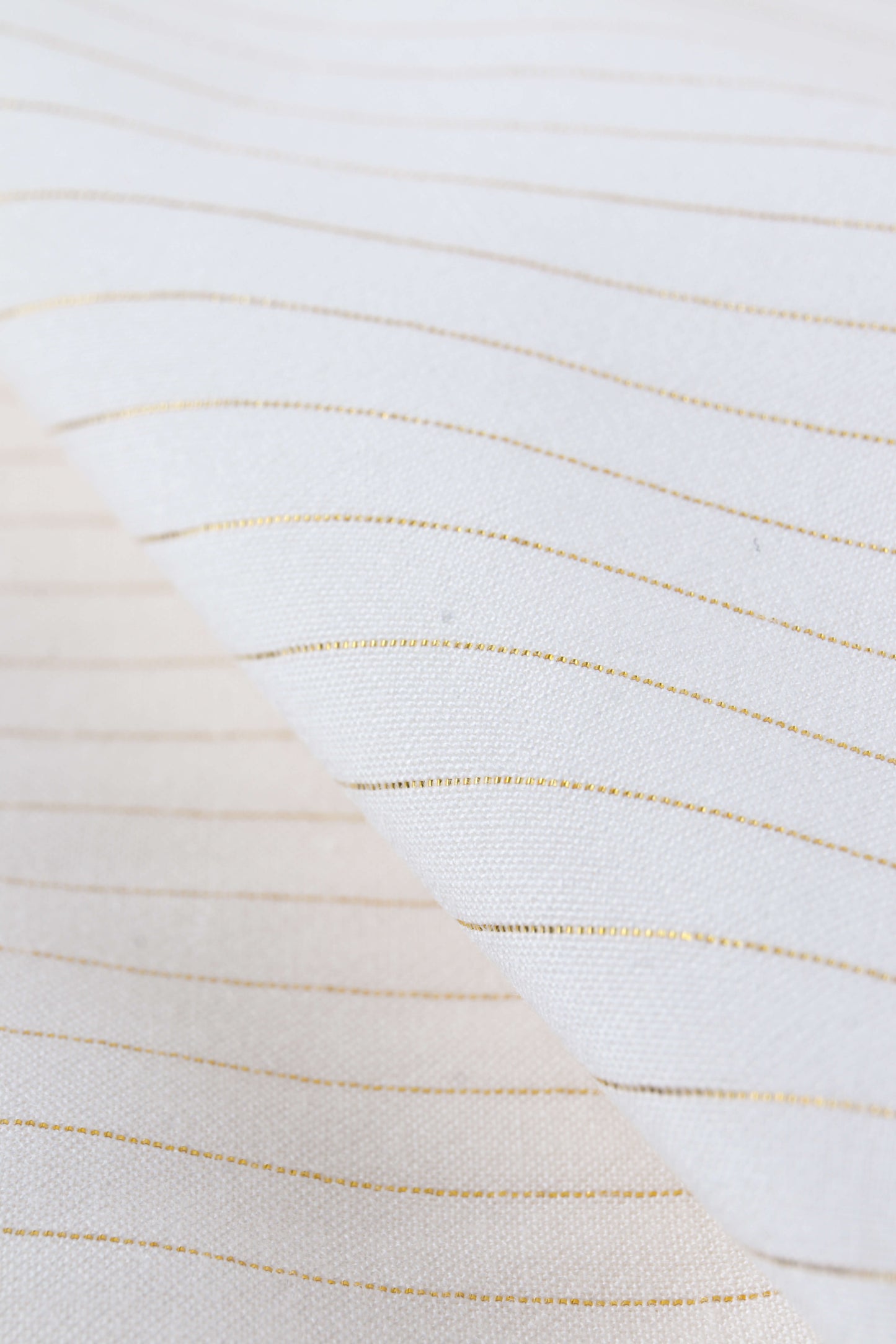 Popeline de viscose à rayures dorées - Écru