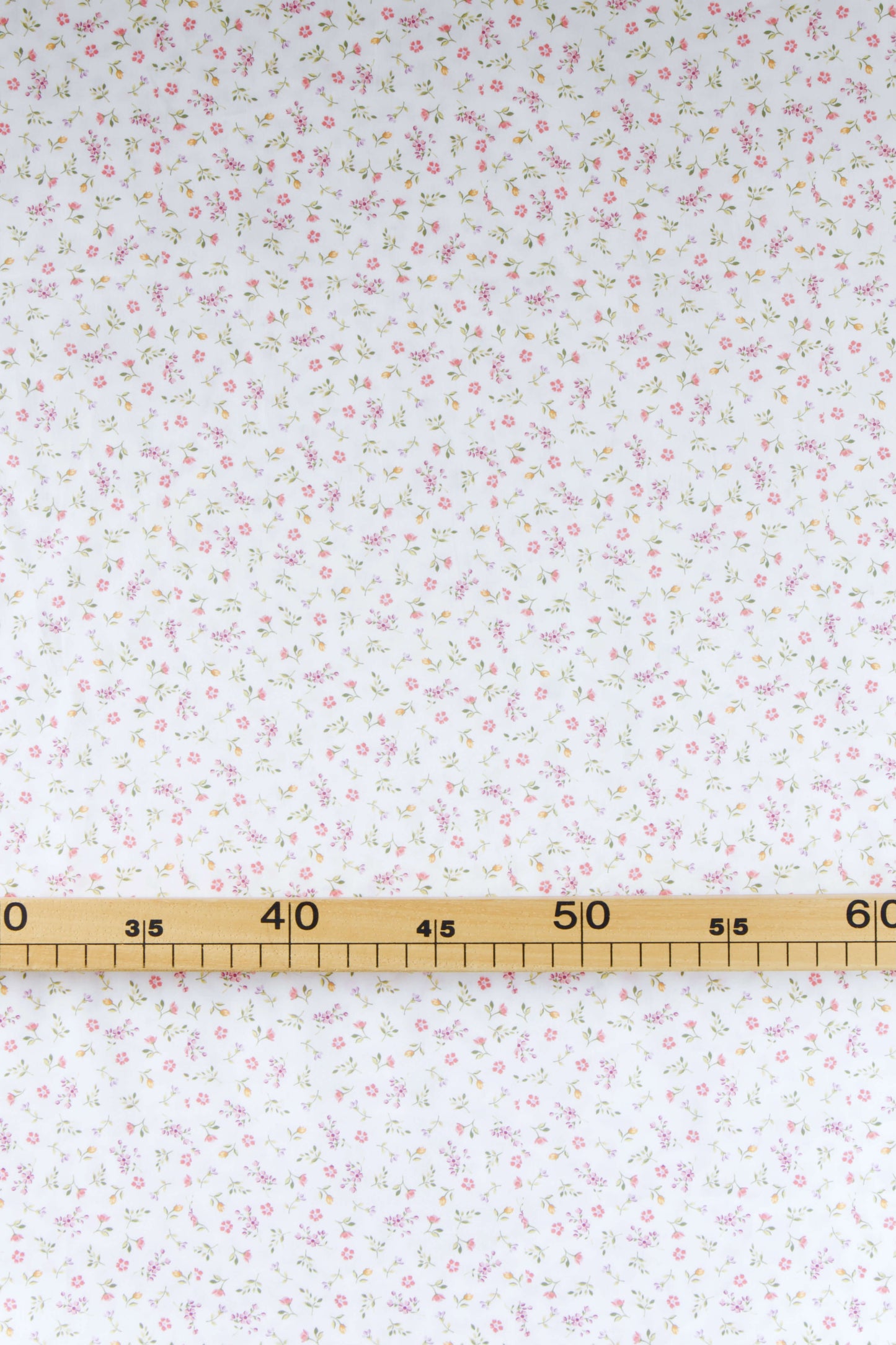 Twill de coton blanc - imprimé petites fleurs roses