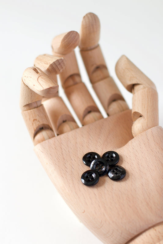Boutons vintages 12 mm - Noir