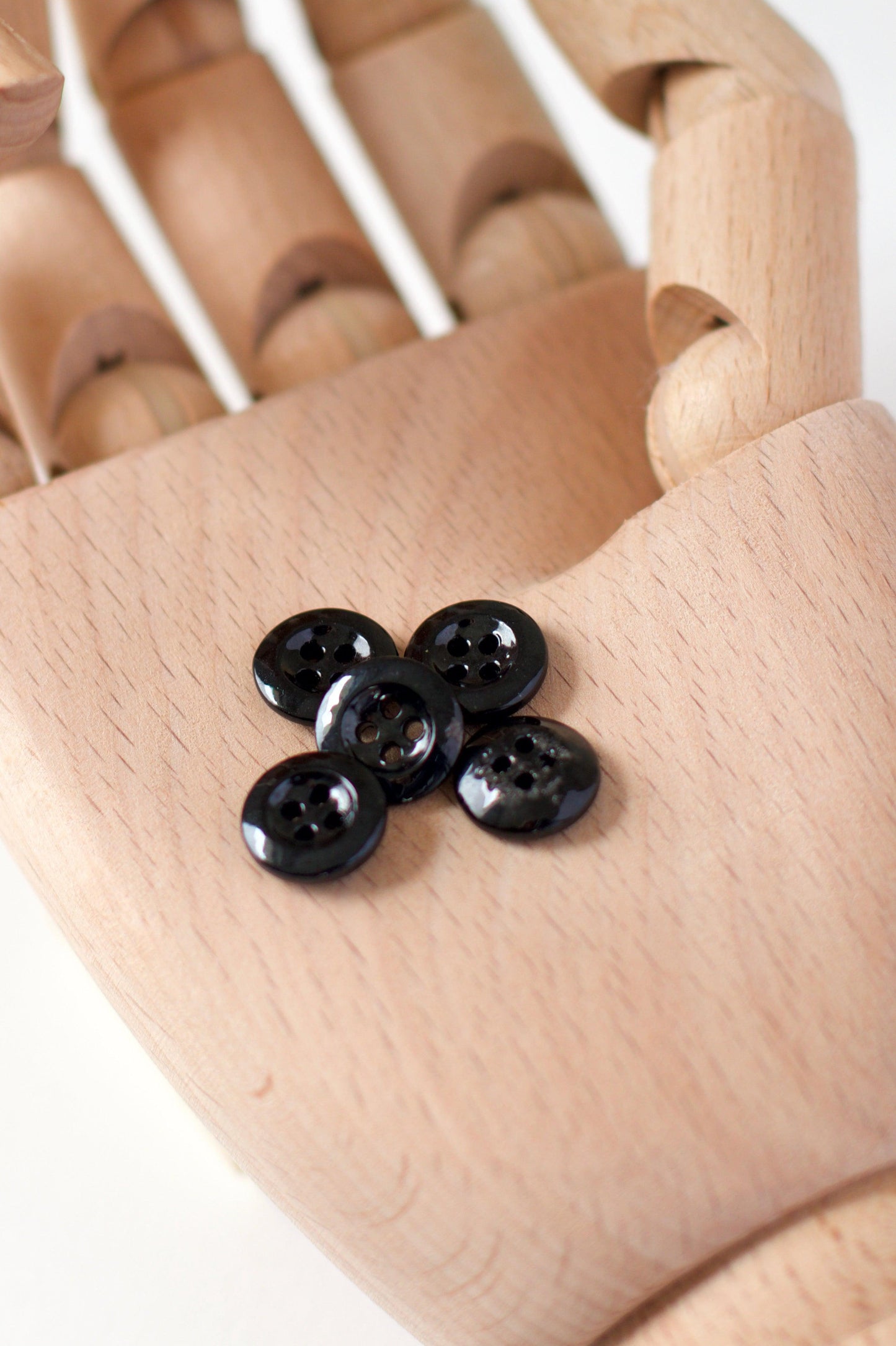 Boutons vintages 12 mm - Noir