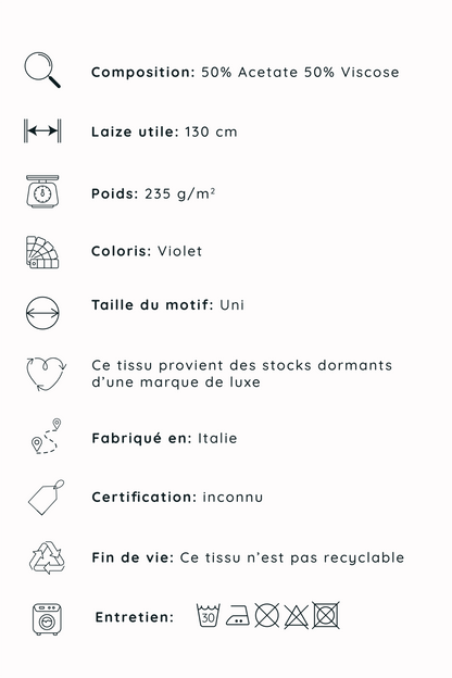 Double crêpe de viscose - Violet