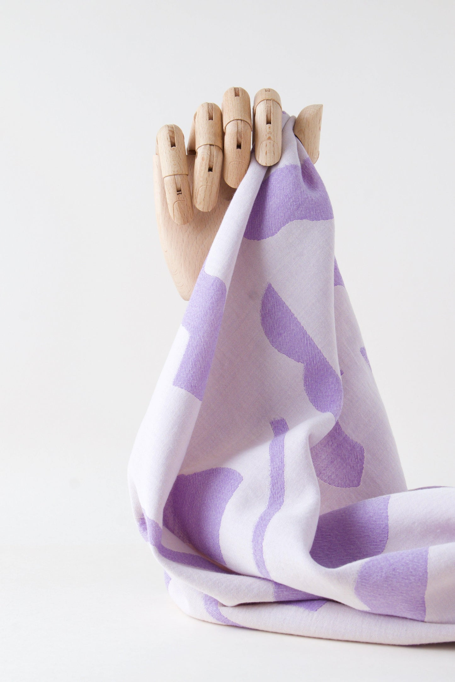 tissu au mètre, jacquard de coton bio, léger, rose poudre et violet lilas marque studio walkie talkie