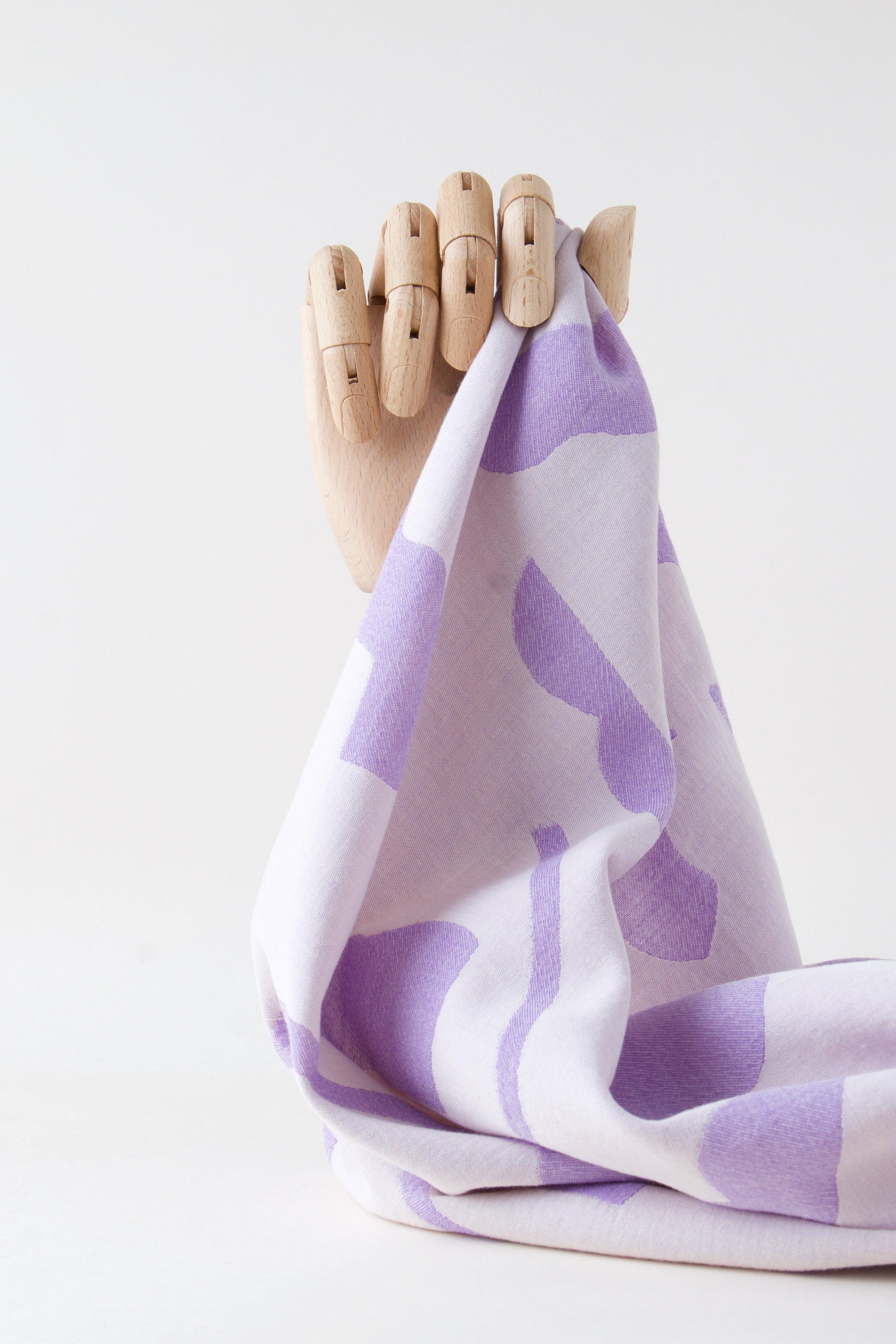 tissu au mètre, jacquard de coton bio, léger, rose poudre et violet lilas marque studio walkie talkie