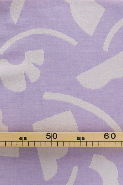 jacquard de coton bio, motif géométrique, fluide et léger, couleur violet mauve et rose clair